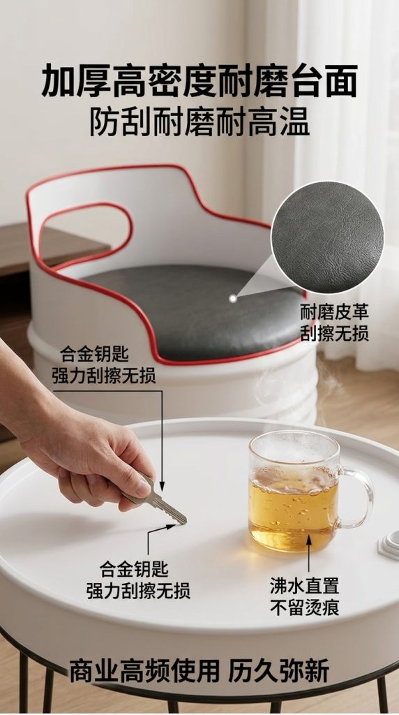 网红咖啡厅桌椅组合奶茶店餐台椅酒吧休息区洽谈桌工业风餐饮家具 - 产品图片