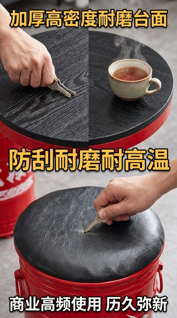 工业风桌椅组合网红奶茶店咖啡厅等候接待区域酒吧清吧露营风桌椅 - 产品图片
