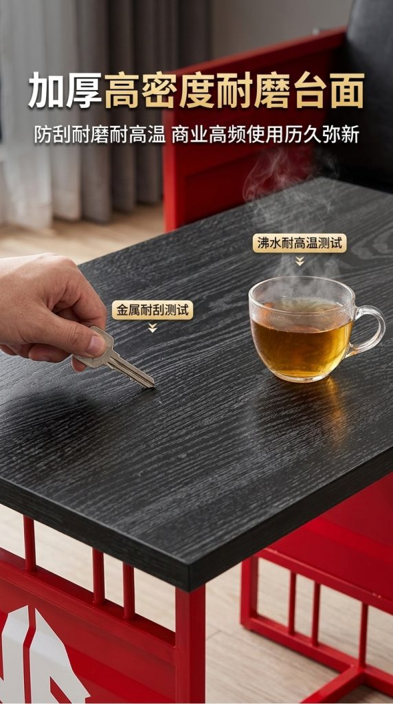 工业风酒吧桌椅组合清吧烧烤店西餐厅咖啡厅商用铁艺餐椅卡座沙发 - 产品图片