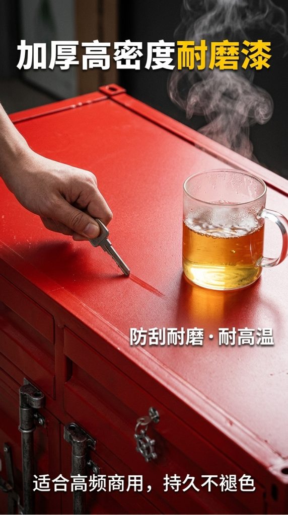 工业风复古餐柜创意文件柜集装箱设计做旧铁柜子玄关储物柜收纳柜 - 产品图片