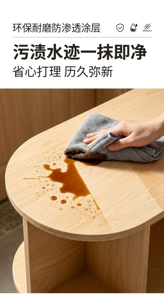 海洋板入户玄关柜可移动多层收纳架简约木质储物柜客厅咖啡柜边柜 - 产品图片