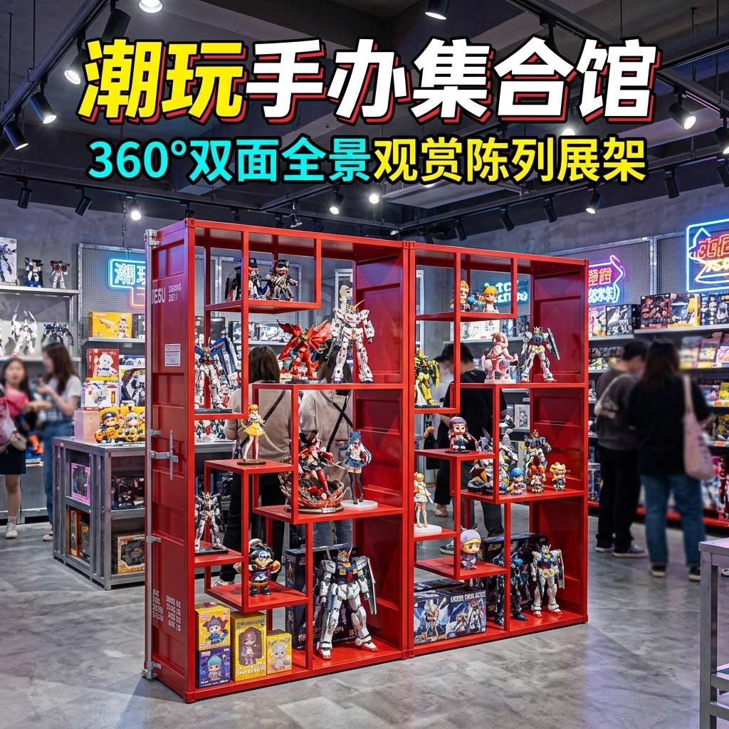 产品展示架陈列架玩具架子中岛柜展示柜子隔断商用奖牌手办展示柜 - 产品图片