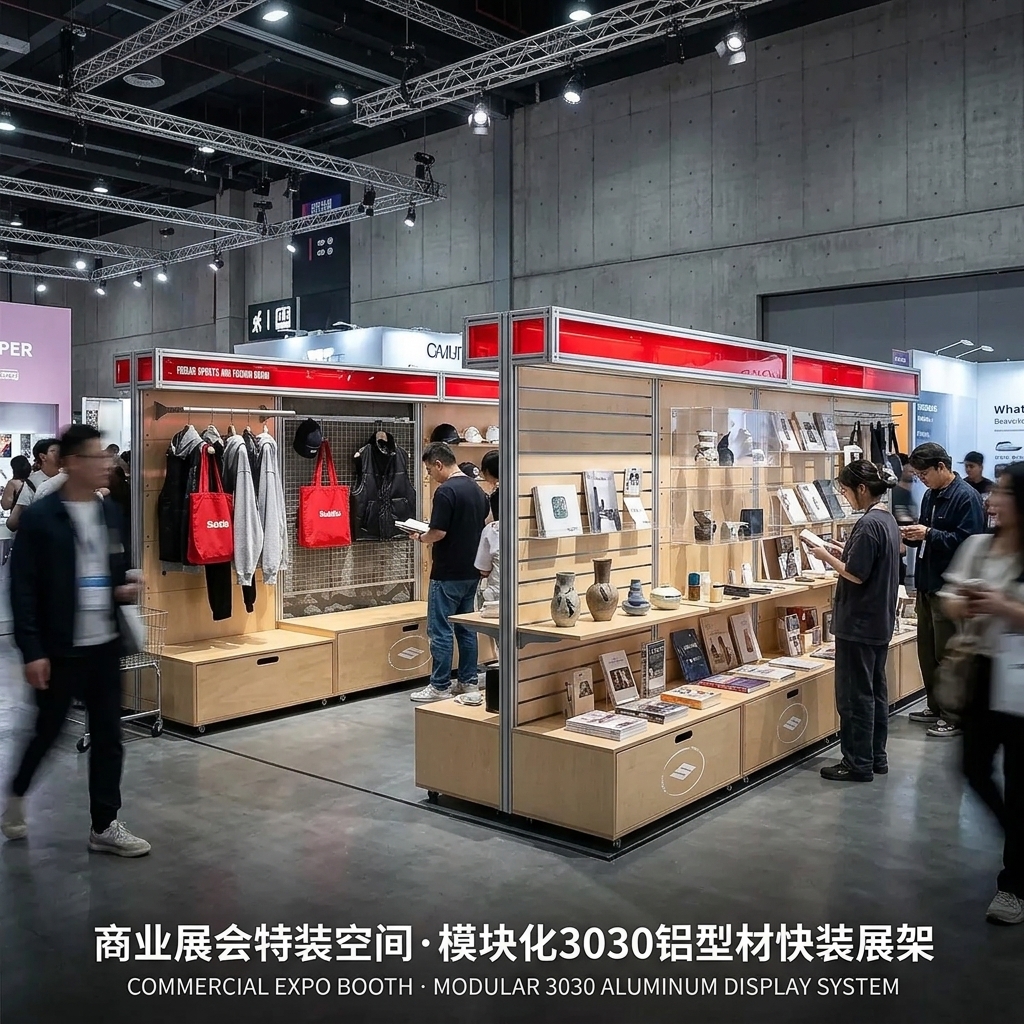 海洋板亚克力展示架可移动产品陈列架展会买手店货架商用置物架 - 产品图片