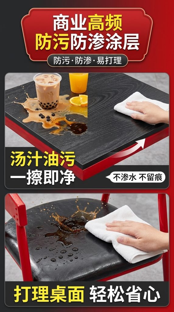 工业风桌椅组合酒吧餐台椅奶茶店咖啡厅休息区洽谈桌网红餐饮家具 - 产品图片