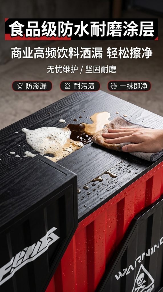 工业风吧台收银台酒吧清吧小酒馆健身房商用集装箱铁艺前台接待台 - 产品图片
