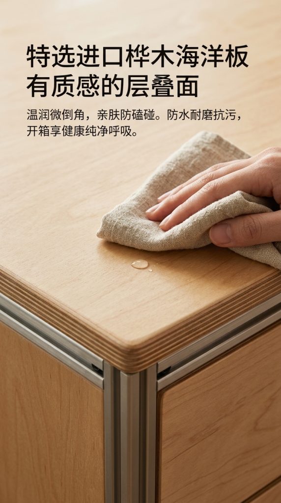 海洋版展示柜进门玄关桌子储物柜铝型材落地靠墙边柜陈列柜定制 - 产品图片