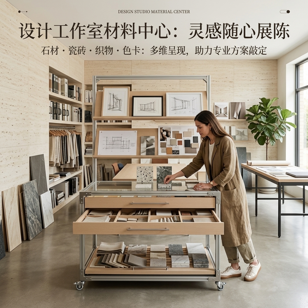 铝型材海洋板展示柜产品展柜抽屉多层分格柜卡纸展架光轴拉手高级 - 产品图片