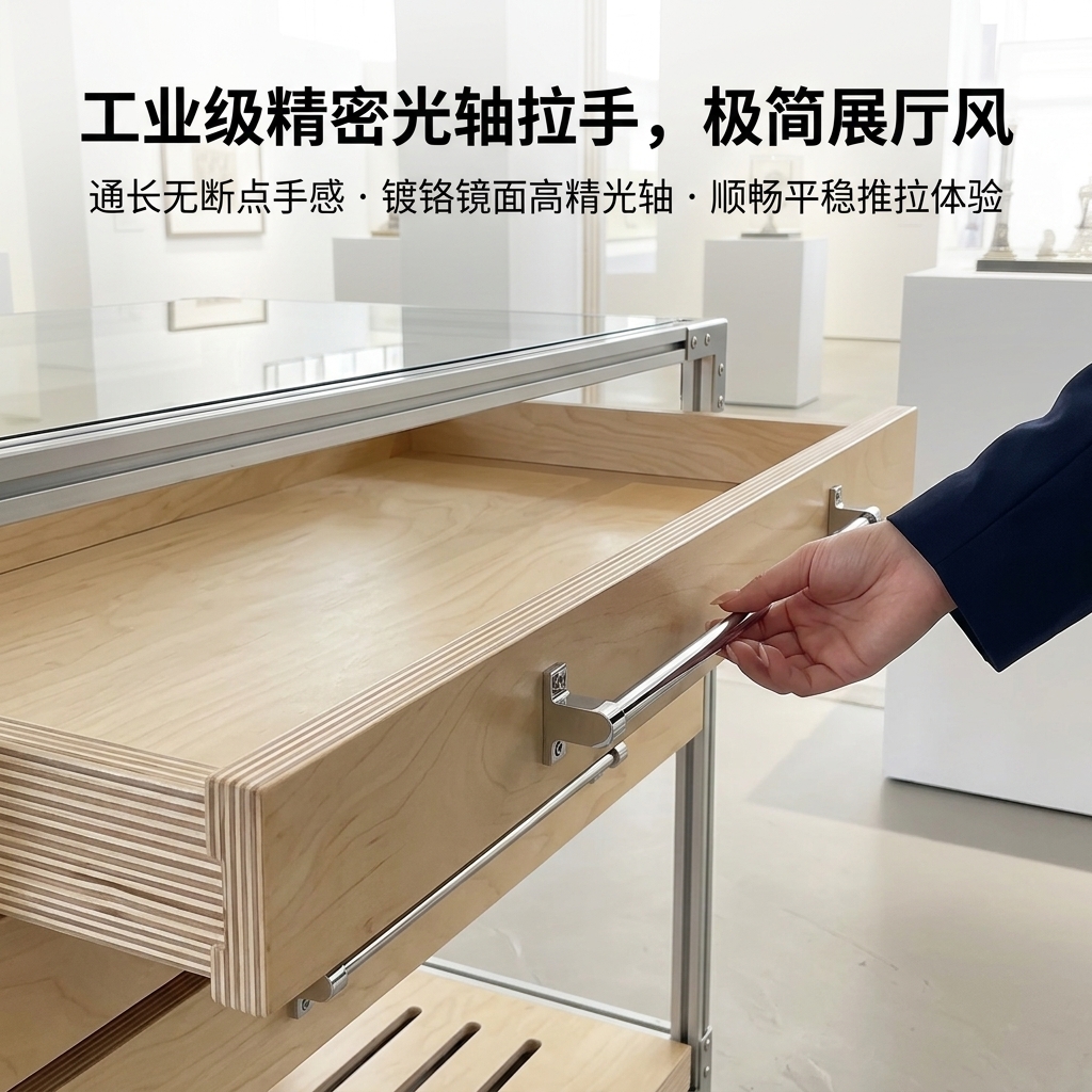 铝型材海洋板展示柜产品展柜抽屉多层分格柜卡纸展架光轴拉手高级 - 产品图片