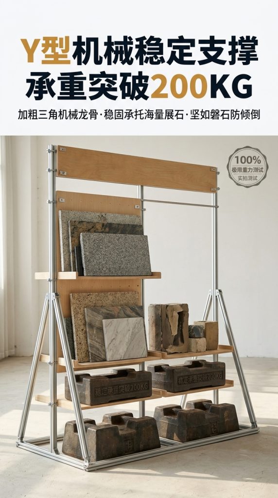铝型材展示架展览馆木架子Y型架样品陈列架文创馆艺术洞洞板展架 - 产品图片